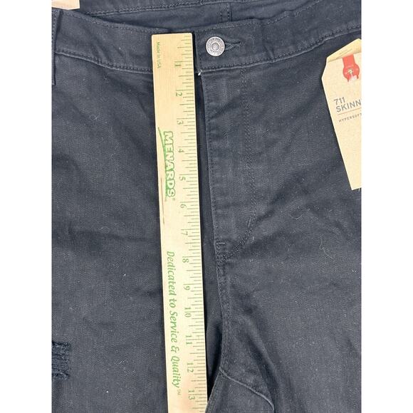 Levis 711 Skinny Jeans Womens Size 26W Black High Rise Sculpt Hypersoft Stretch - Picture 5 of 11